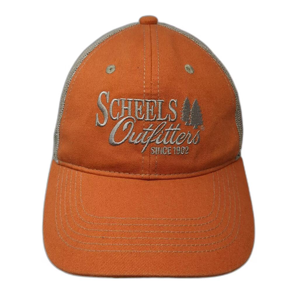 Scheels Outfitters Trucker Hat Orange Snapback Mesh Cap Hunting Outdoor One Size